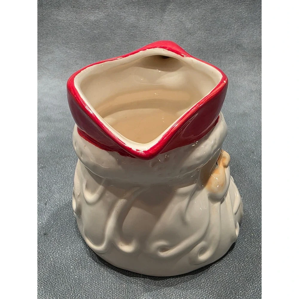Vintage Ceramic Santa Claus Pitcher Christmas Creamer Red White Holiday Decor